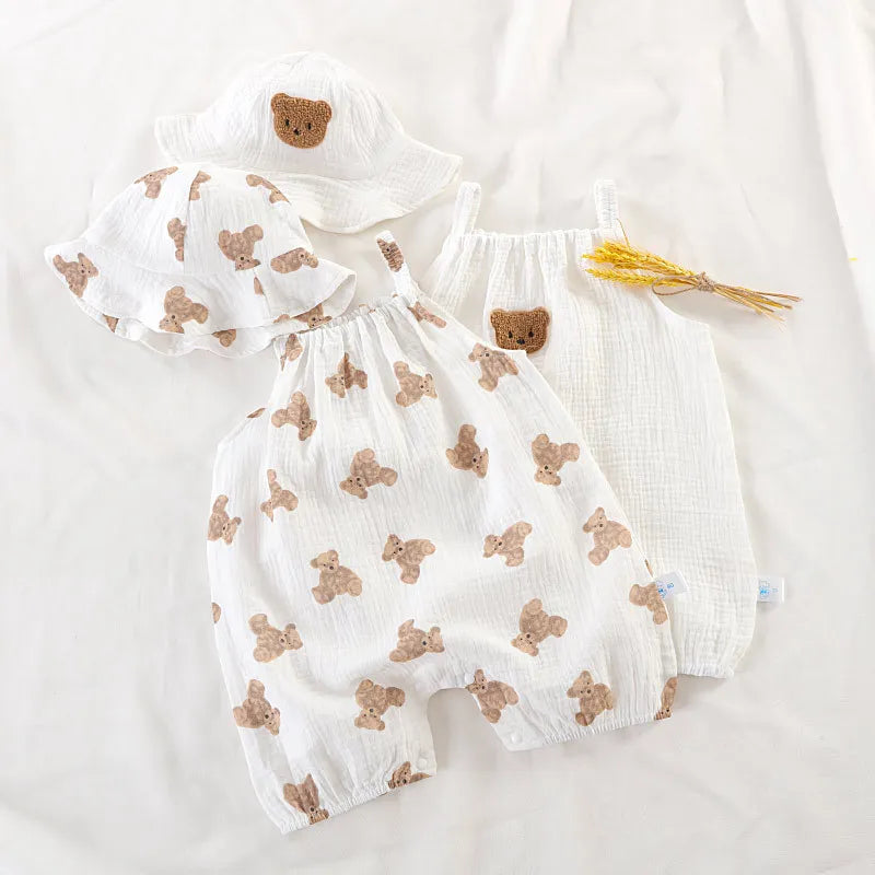 Teddy Baby Bear Romper and Hat Set