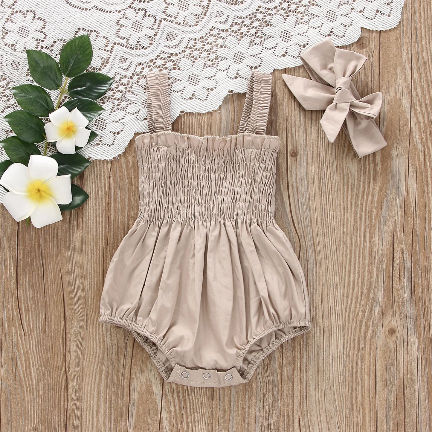 Sleeveless Romper & Bow