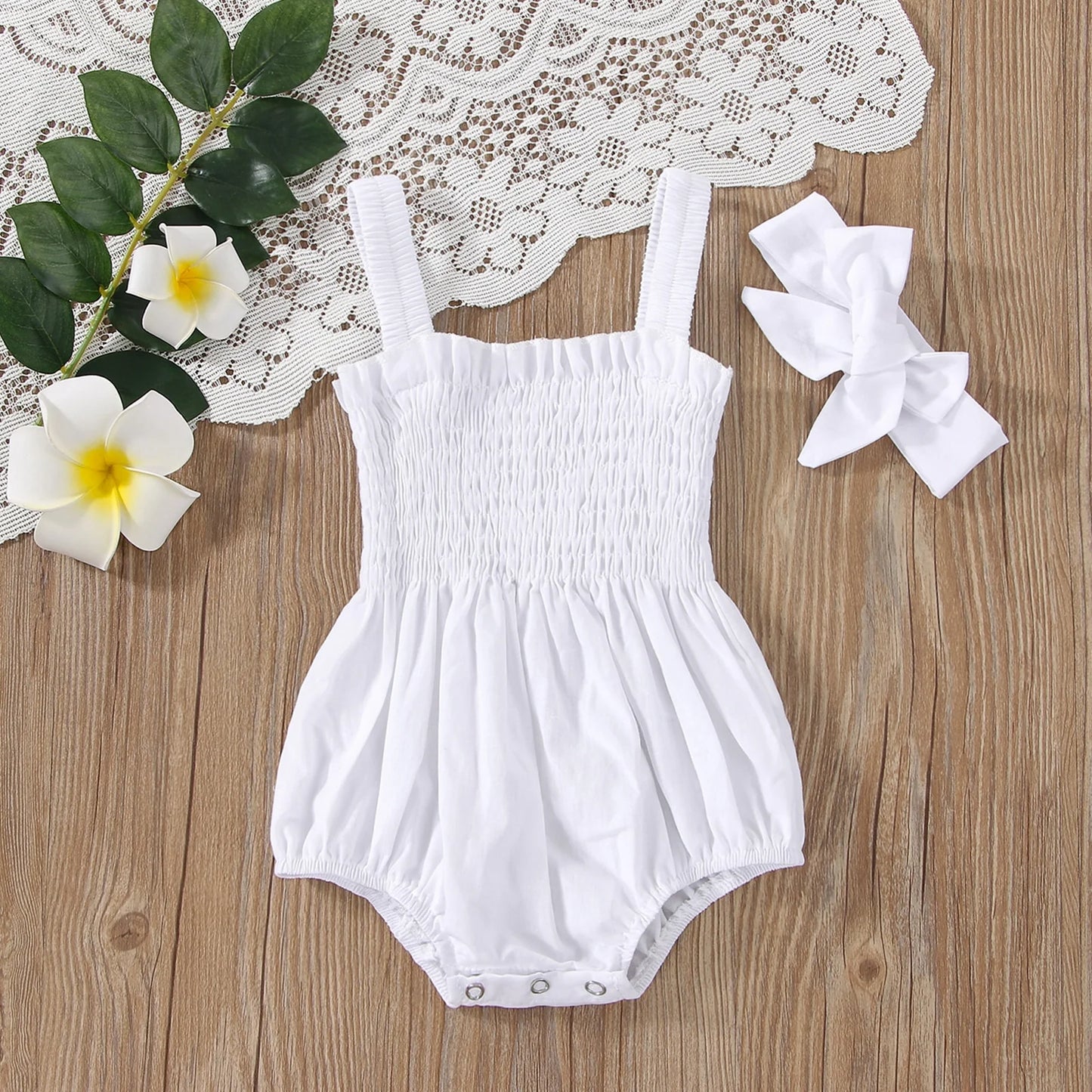 Sleeveless Romper & Bow