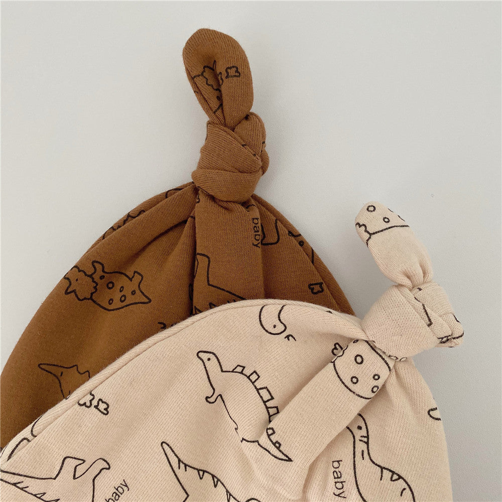 DAYLE Dinosaur Baby Long Sleeve Romper with Matching Hat