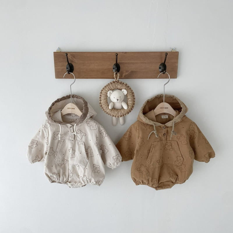 Bread Bear Hoodie Romper_ 2 Colors