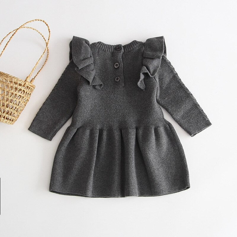 KNITTED RUFFLES DRESS