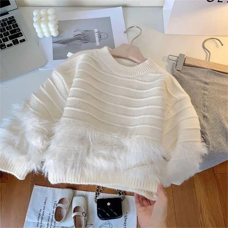 CUTENESS FURRY KNIT SWEATER