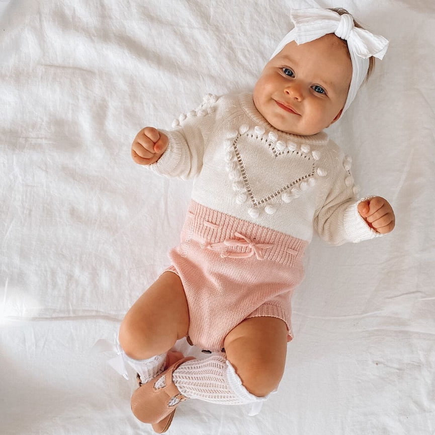HEART KNITTED BODYSUIT