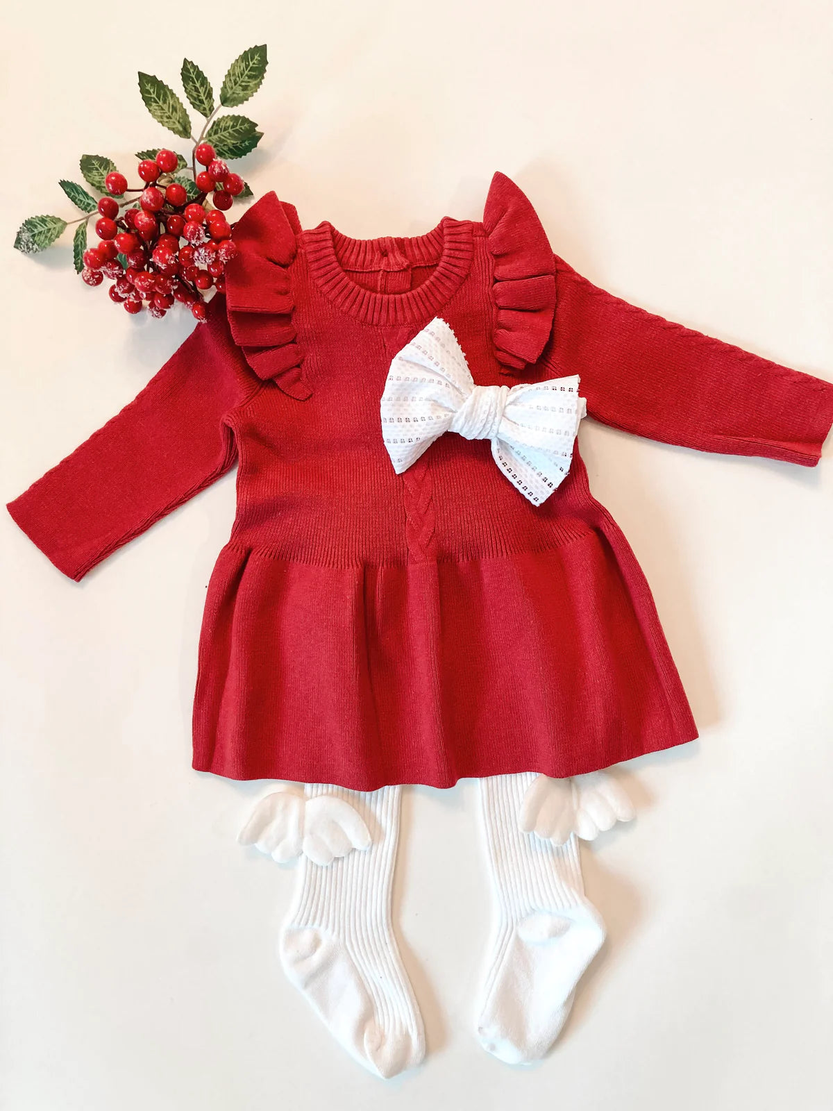 KNITTED RUFFLES DRESS