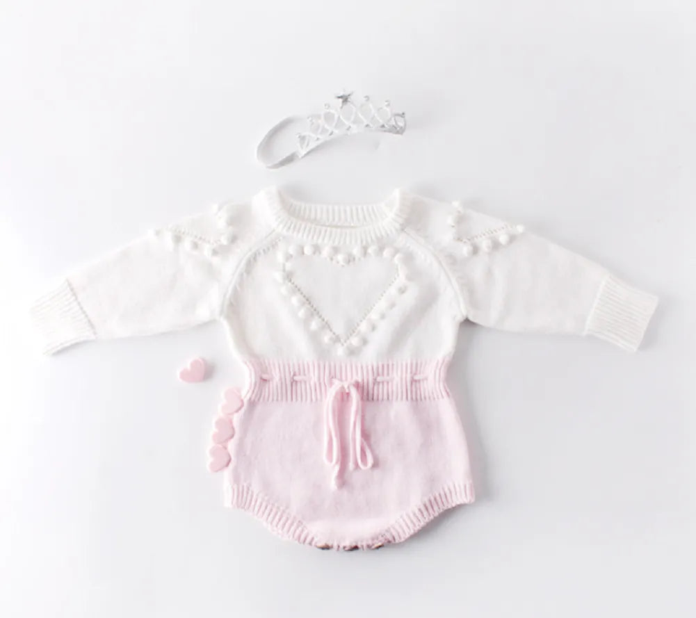 HEART KNITTED BODYSUIT