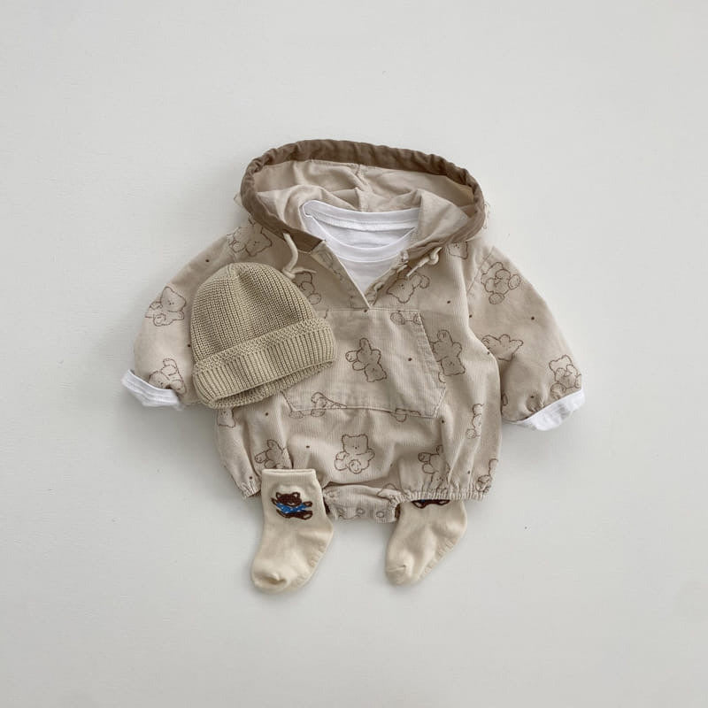 Bread Bear Hoodie Romper_ 2 Colors
