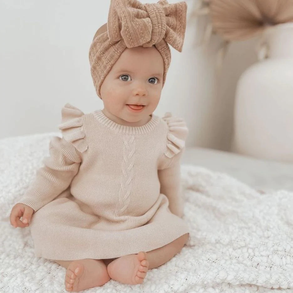 KNITTED RUFFLES DRESS