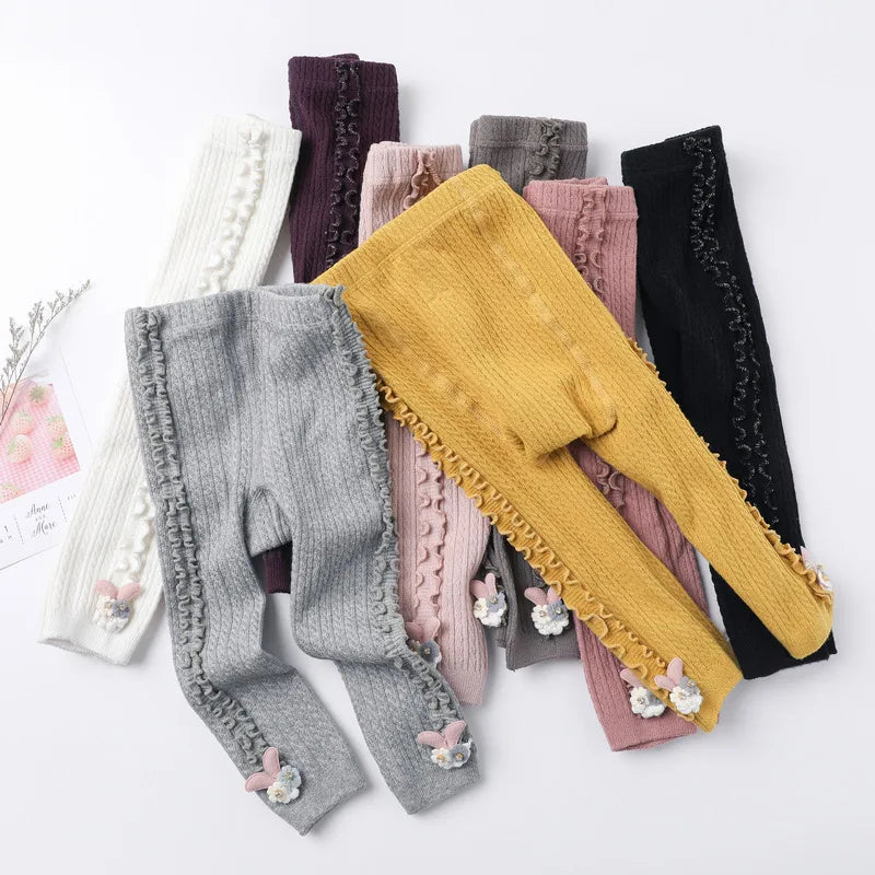 LEGGINGS WITH SIDE RUFFLES