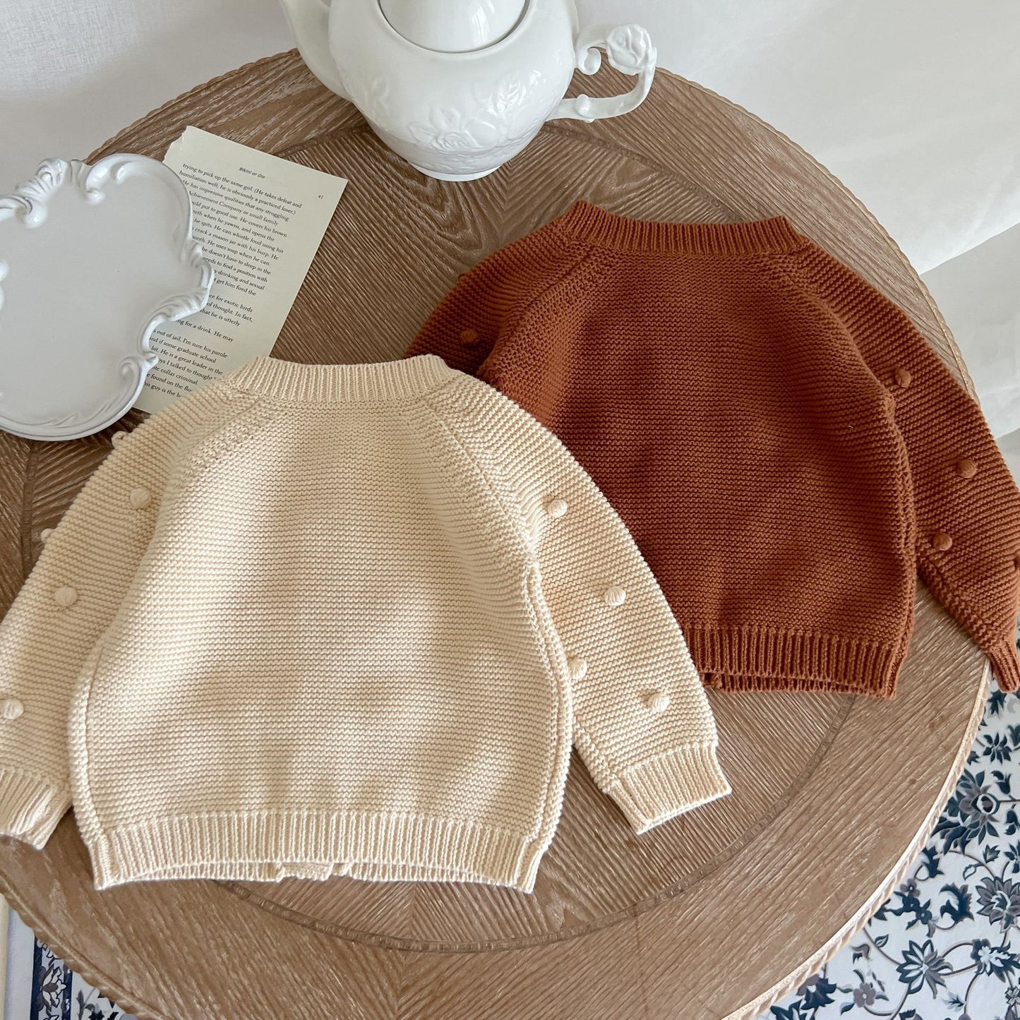POM BUTTON UP CARIDGAN