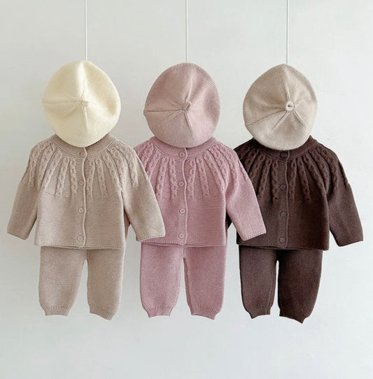 LUNA NUDE CARDIGAN &amp; TROUSER SET