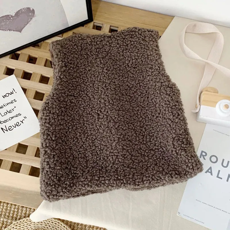 Faux shearling vest | cream