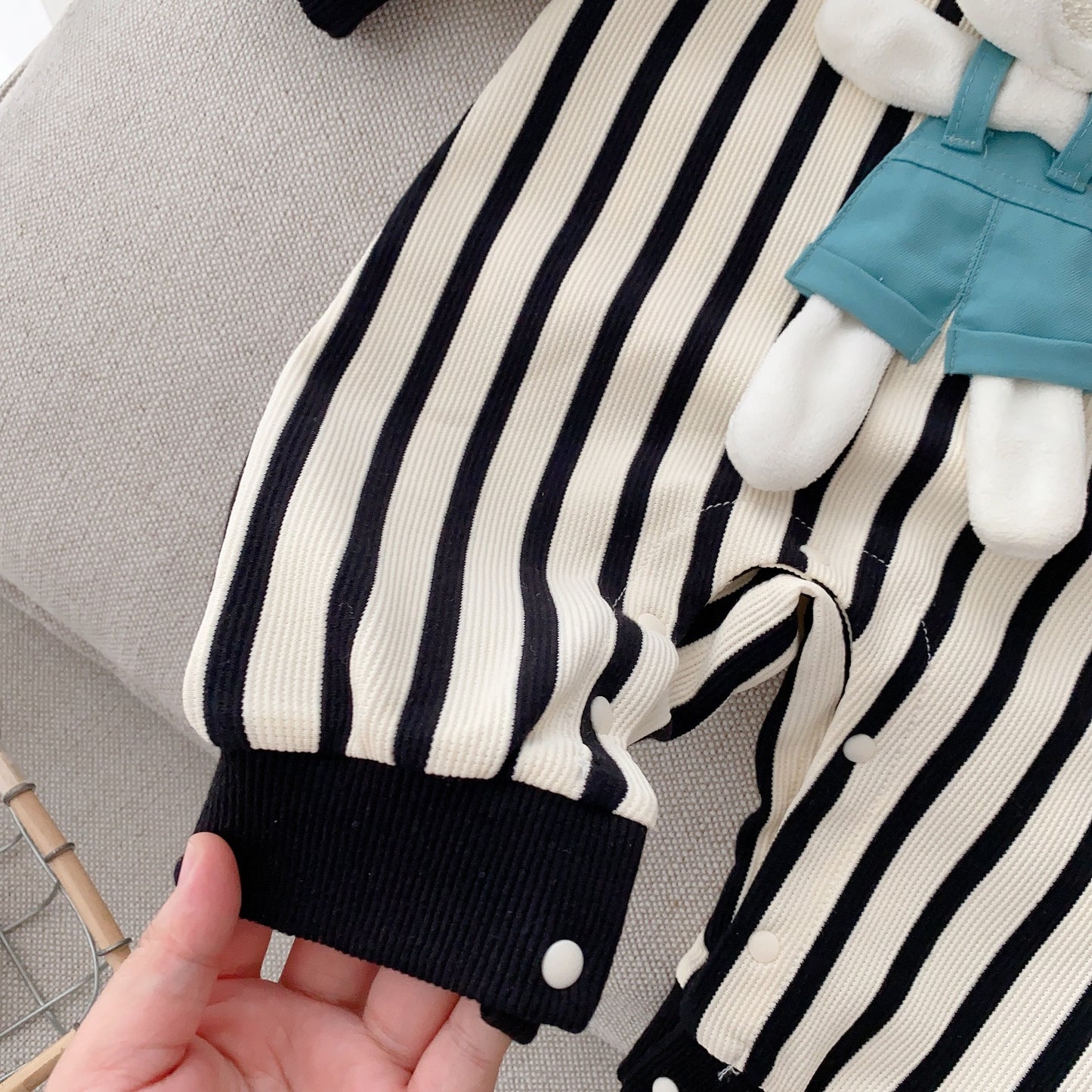 LOVE BEAR STRIPE ROMPER