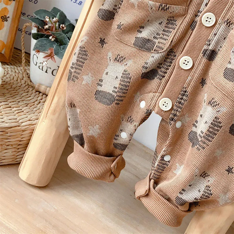 BABY STAR BUTTON POCKET ROMPER 