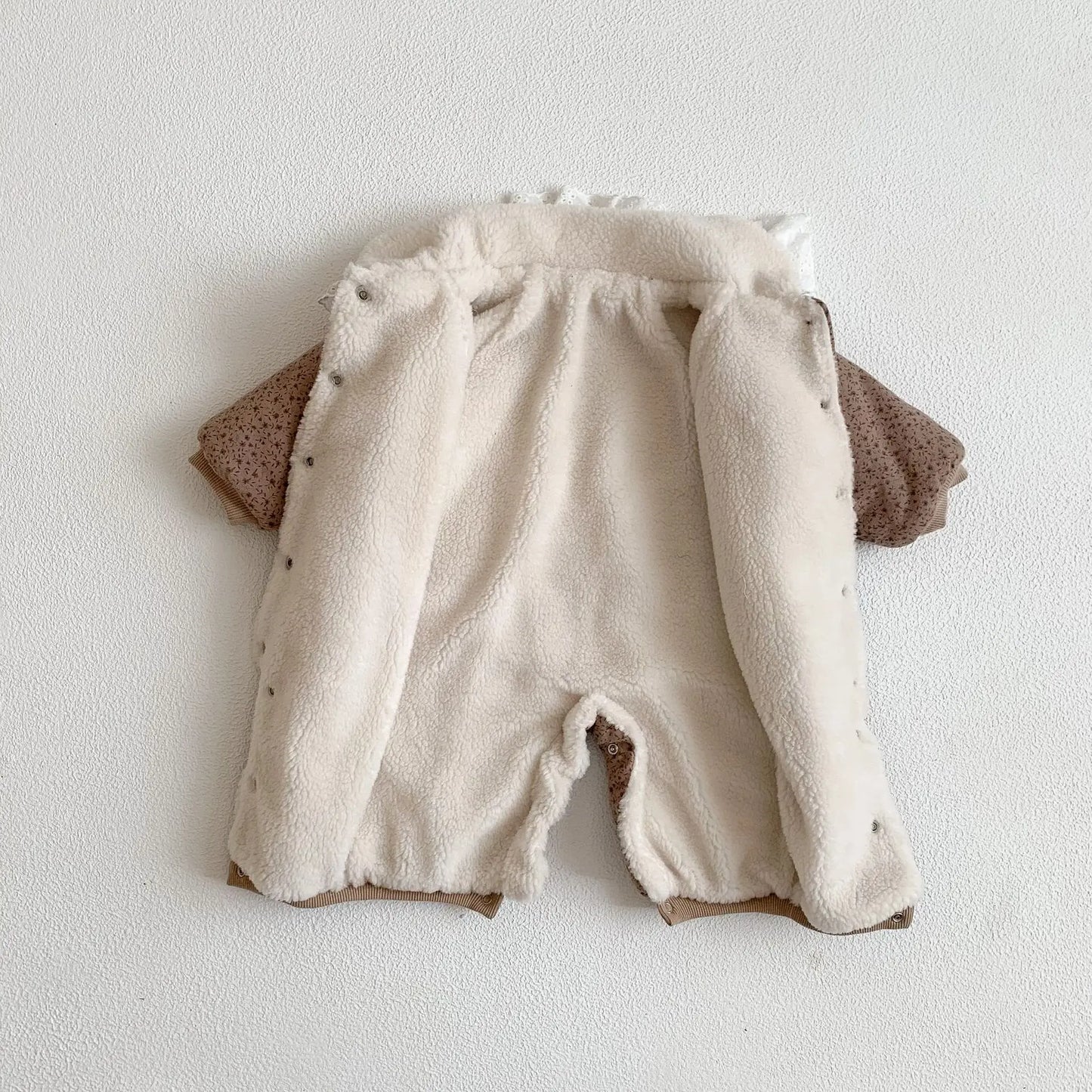 FLORAL FLEECE THICKEN BABY JUMPSUIT
