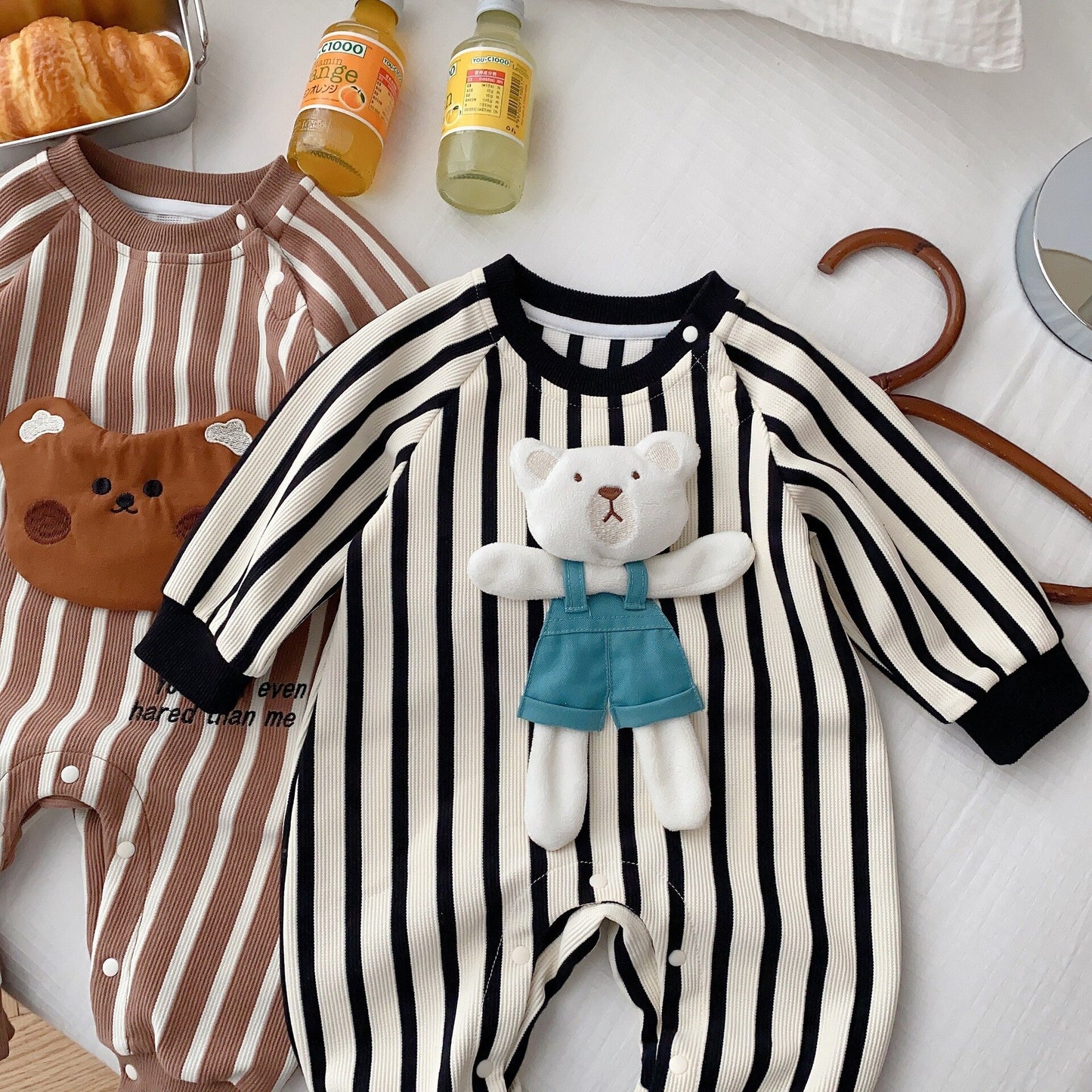LOVE BEAR STRIPE ROMPER