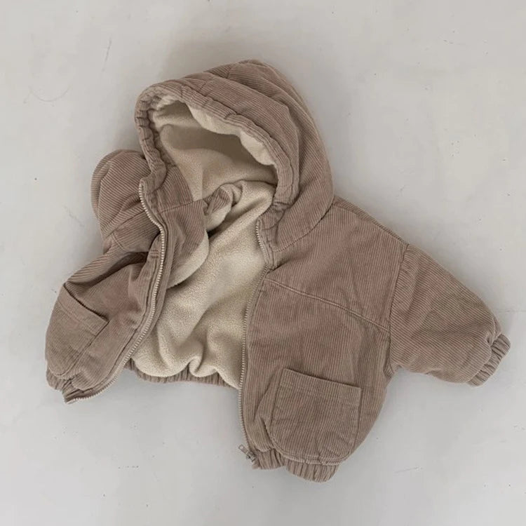 LUNO CORDUROY HOODED JACKET