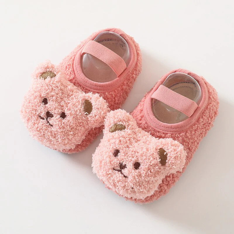 Non-Slip Baby Sock Shoes - Fuzzy Bear