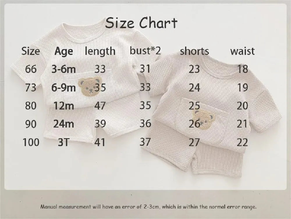 Set premium di pantaloncini e maglietta a coste con orsacchiotto 