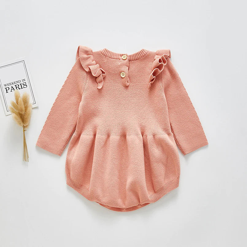 CABLE KNIT CAP ROMPER