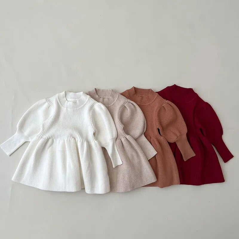 Puff Sleeve Knitted Dress