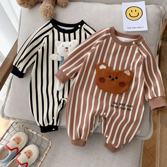 LOVE BEAR STRIPE ROMPER