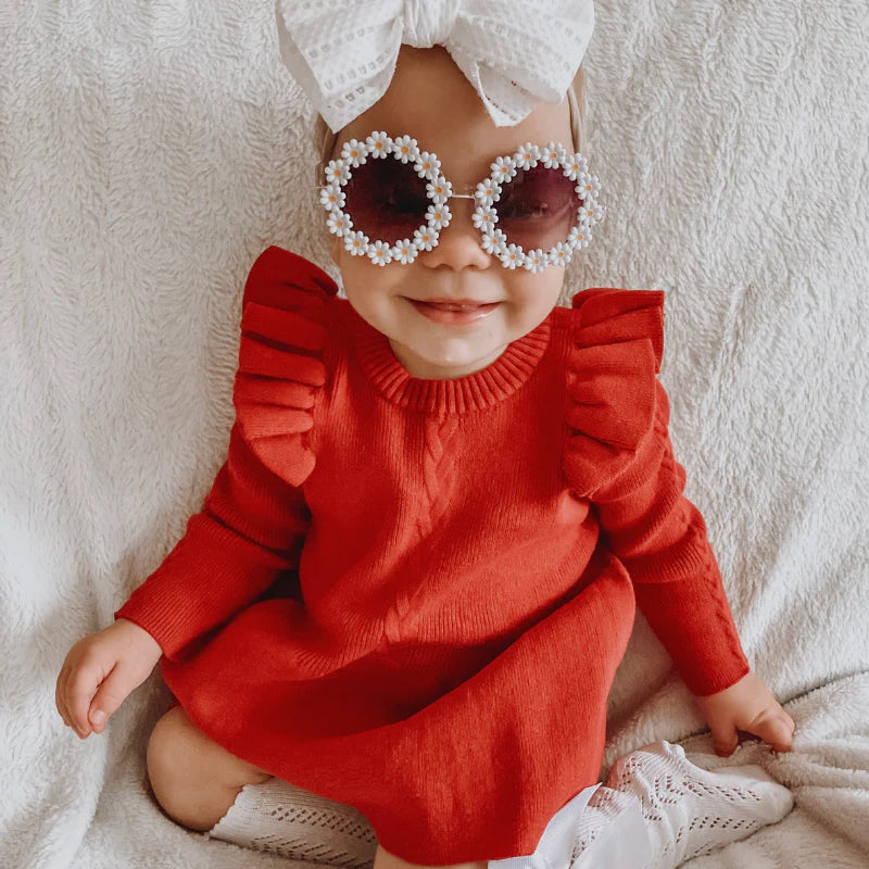 KNITTED RUFFLES DRESS
