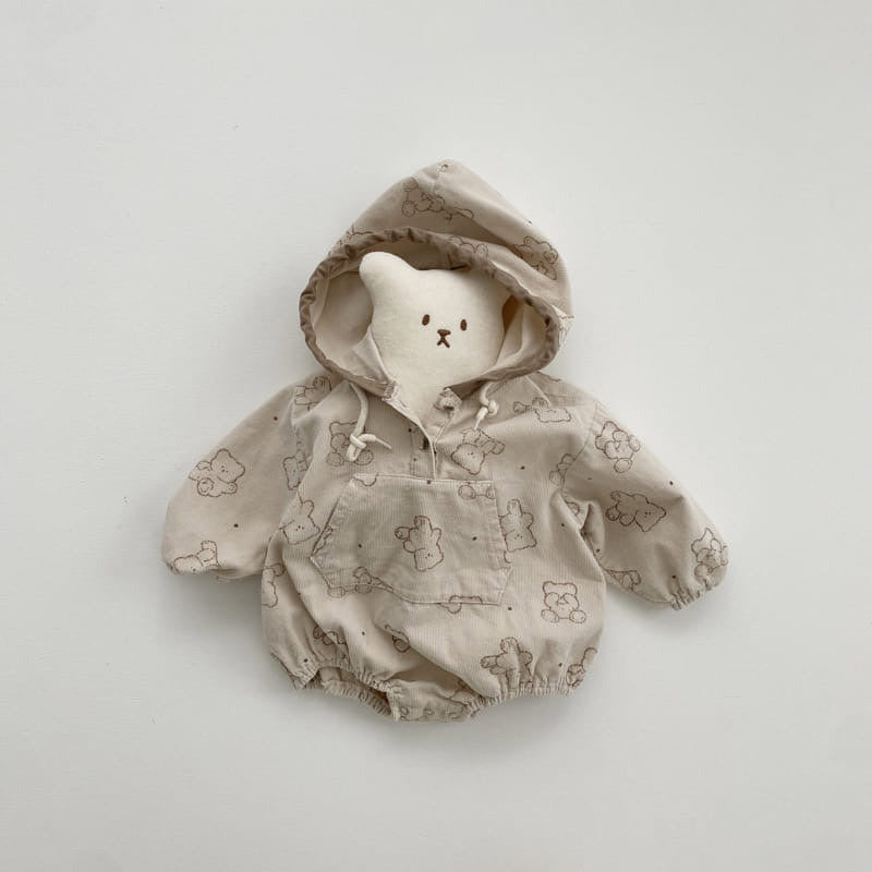 Bread Bear Hoodie Romper_ 2 Colors