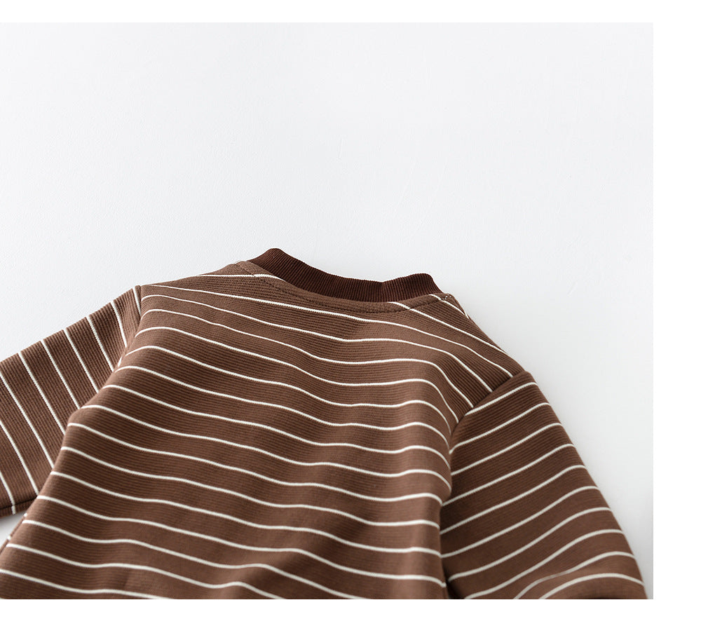 GIANNI STRIPE FLEECE ROMPER
