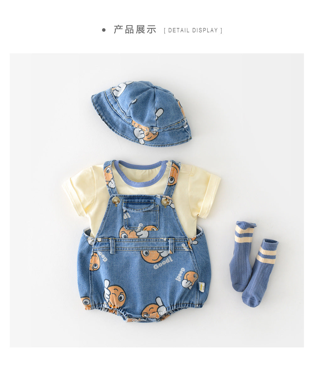 BABY DENIM ROMPER SET