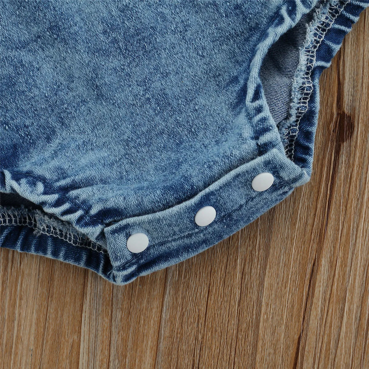 JEANS ROMPER SET WITH BOWIE TOPKNOT