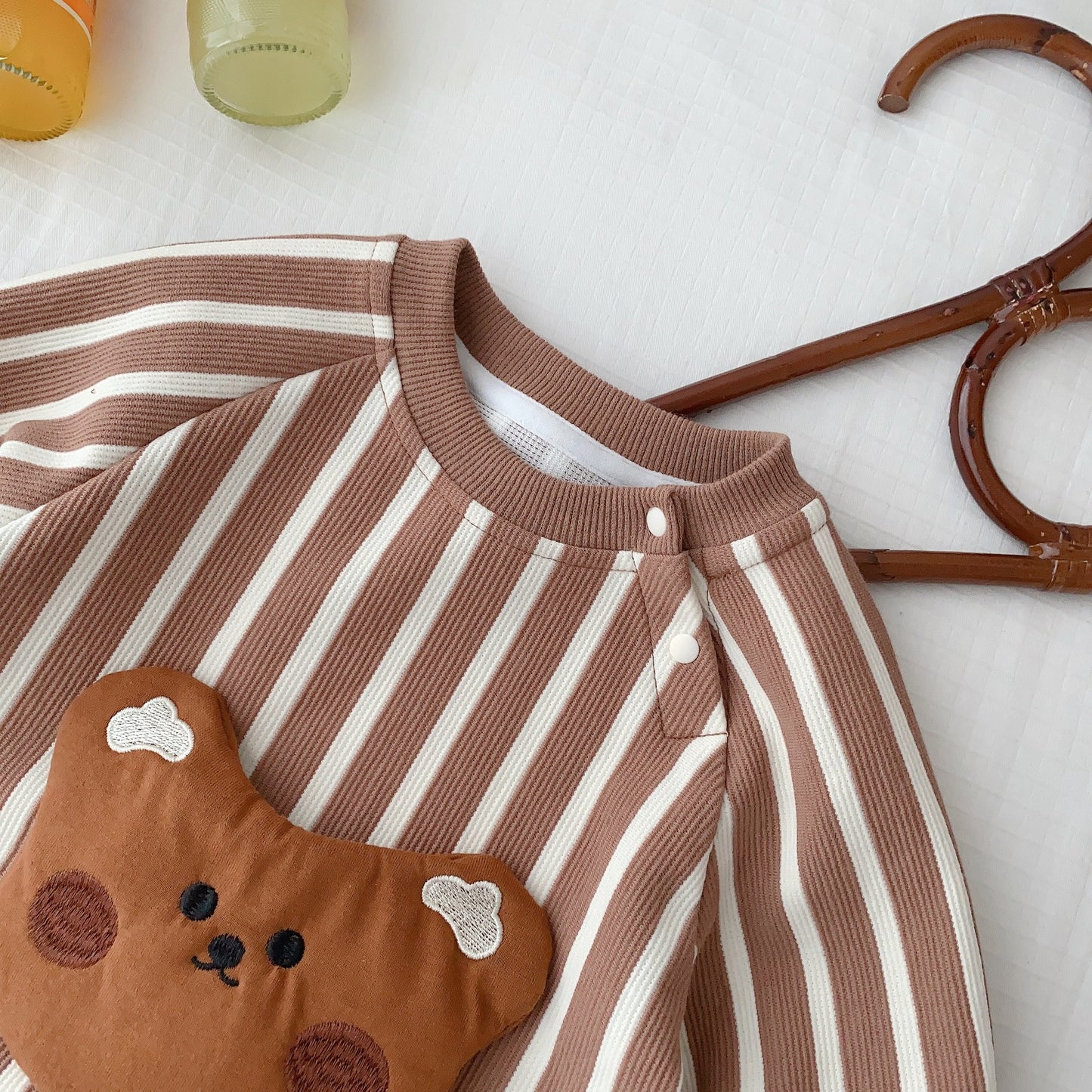 LOVE BEAR STRIPE ROMPER