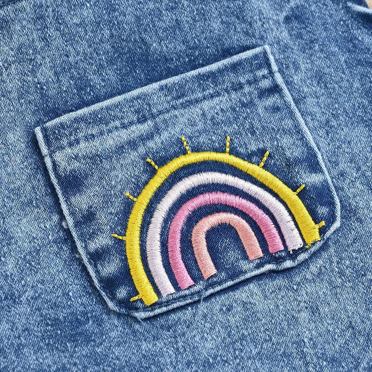 JEANS ROMPER SET WITH BOWIE TOPKNOT