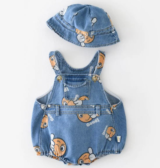 BABY DENIM ROMPER SET