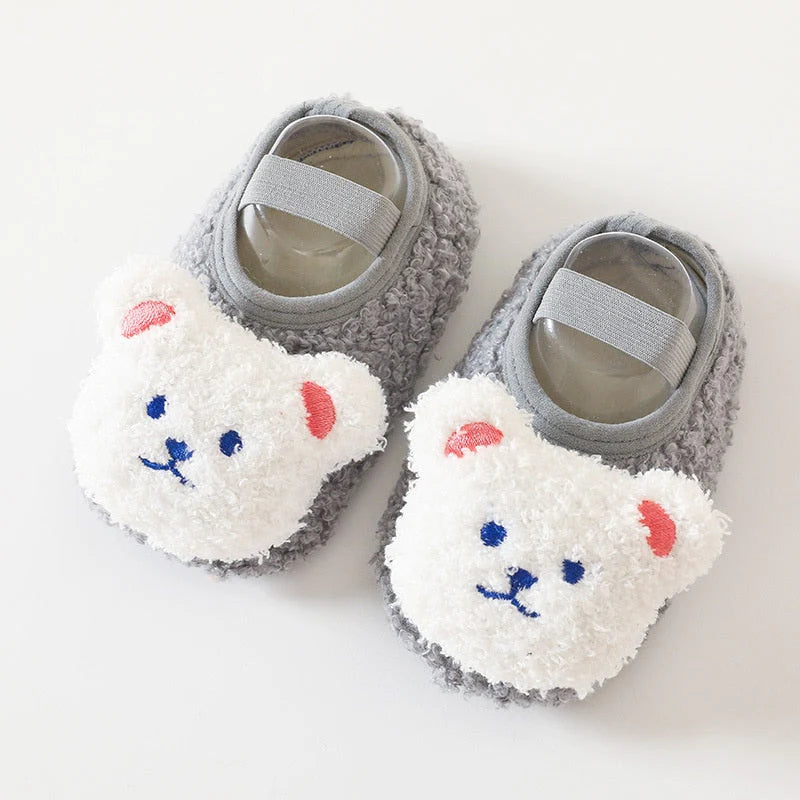 Non-Slip Baby Sock Shoes - Fuzzy Bear
