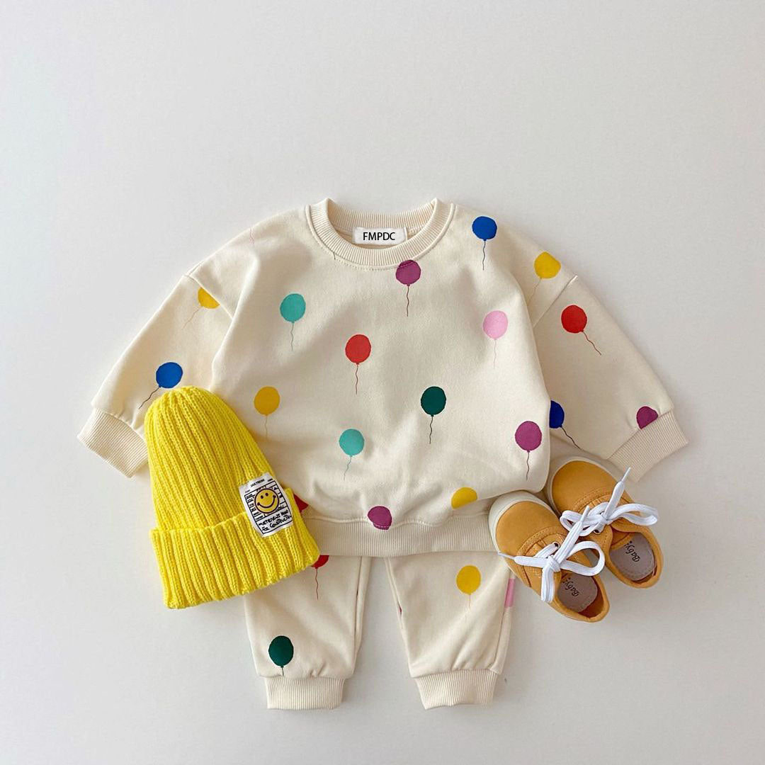 Brother &amp; Sister Cute Balloon Suit Set &amp; Baby Dress