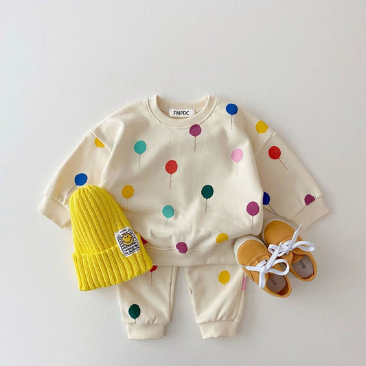 Brother &amp; Sister Cute Balloon Suit Set &amp; Baby Dress