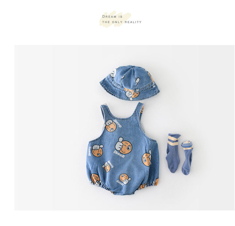 BABY DENIM ROMPER SET