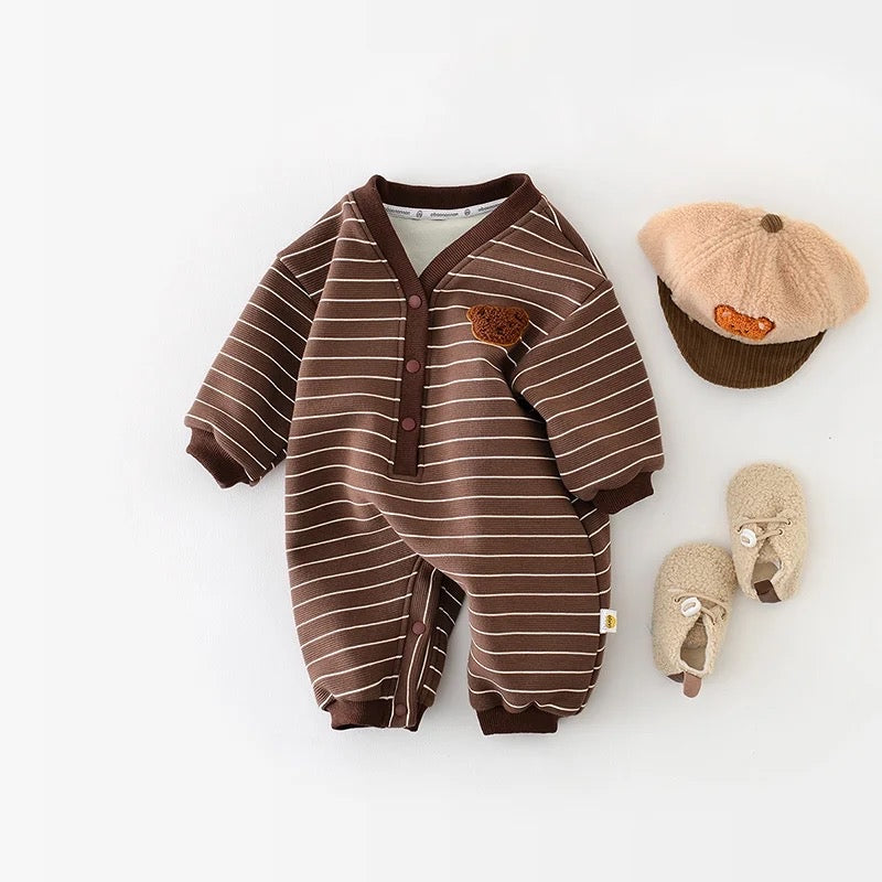 GIANNI STRIPE FLEECE ROMPER