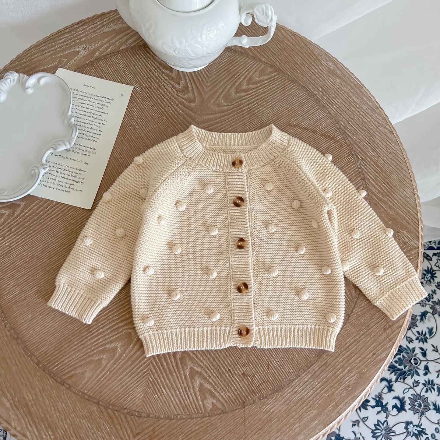 POM BUTTON UP CARIDGAN