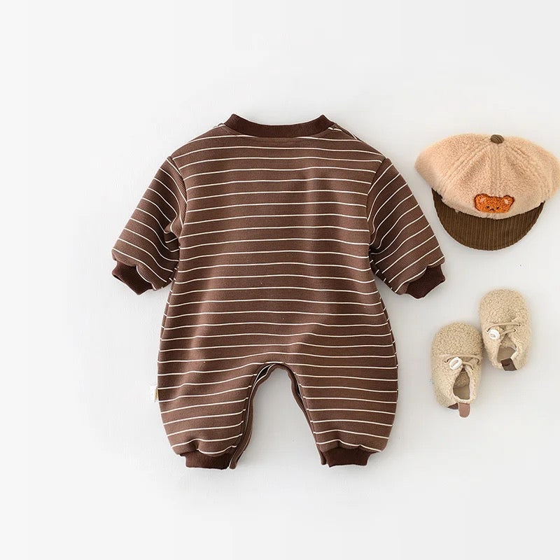 GIANNI STRIPE FLEECE ROMPER