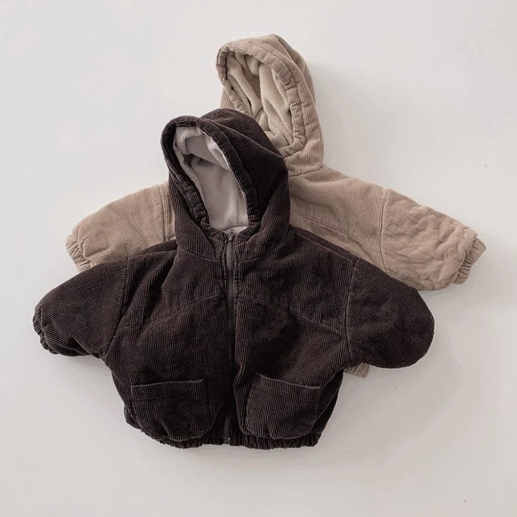 LUNO CORDUROY HOODED JACKET