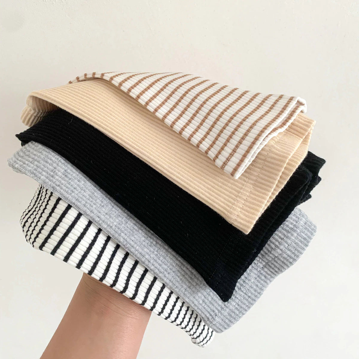UNISEX Stripe Ribbed Cycling Shorts