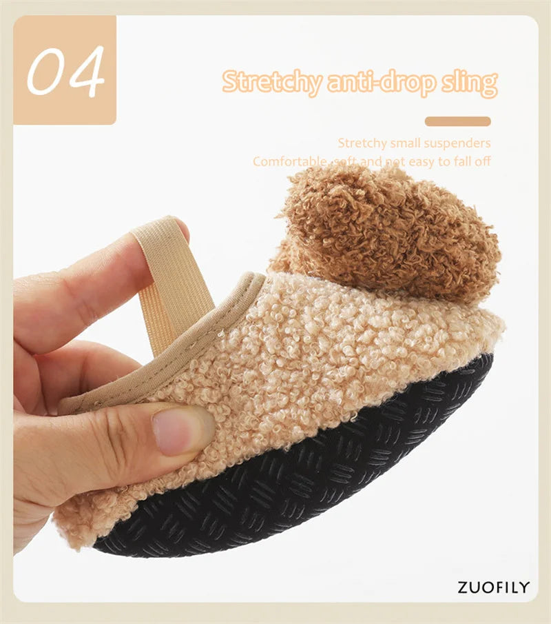 Non-Slip Baby Sock Shoes - Fuzzy Bear