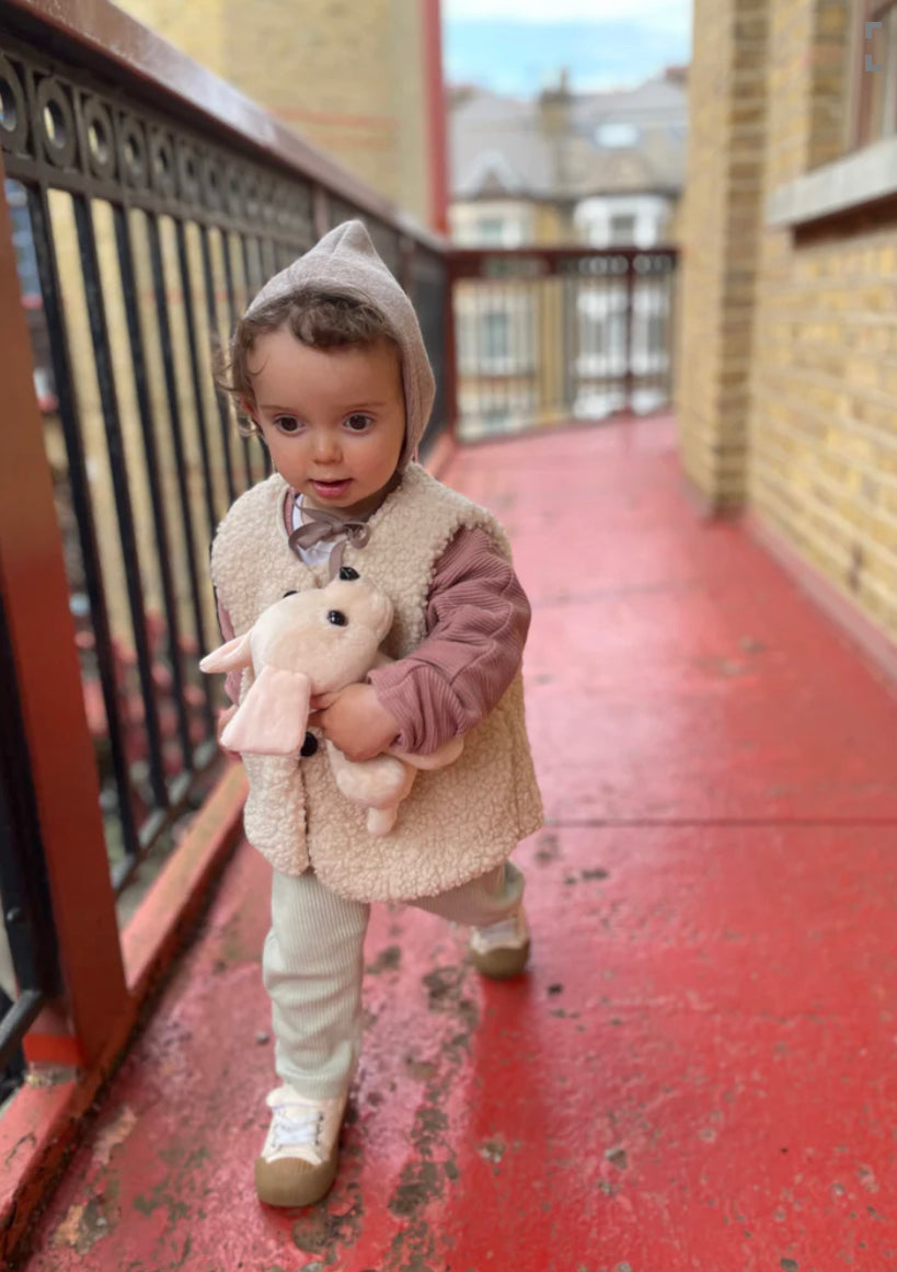 Faux shearling vest | cream