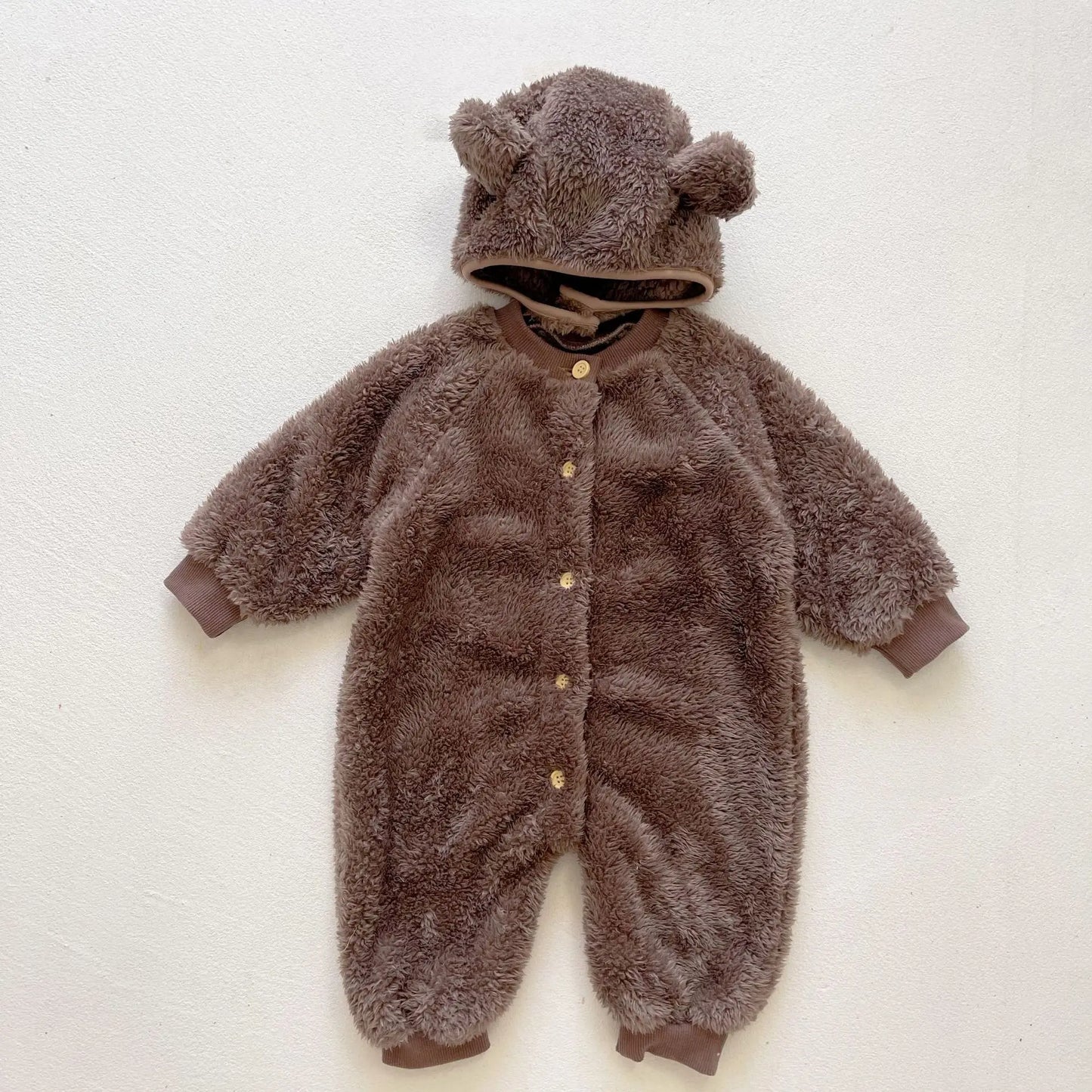 LOLO Warm Snowsuit Cotton Fleece Hooded Romper 