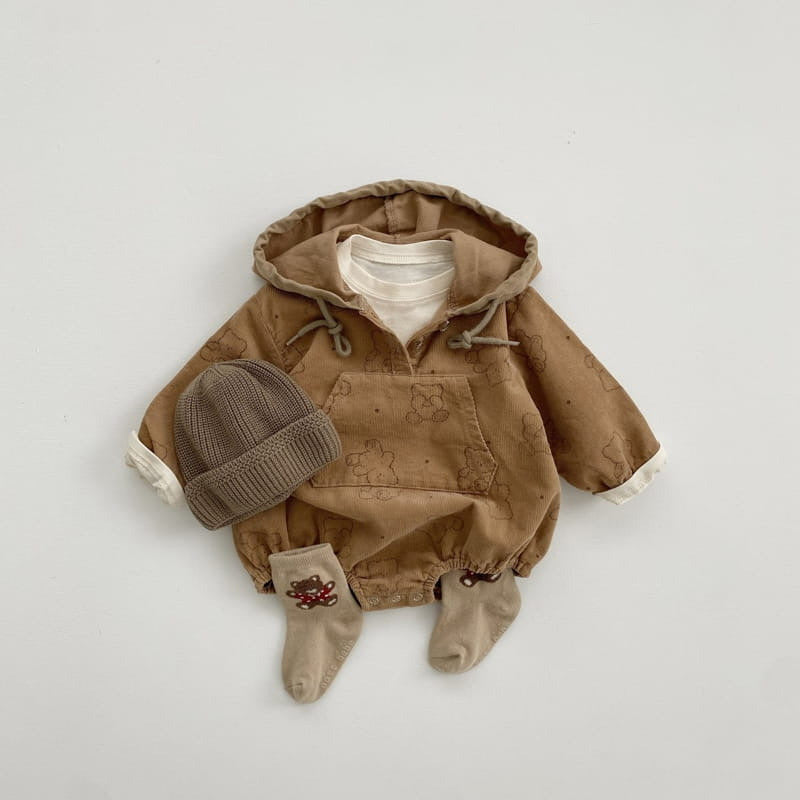 Bread Bear Hoodie Romper_ 2 Colors