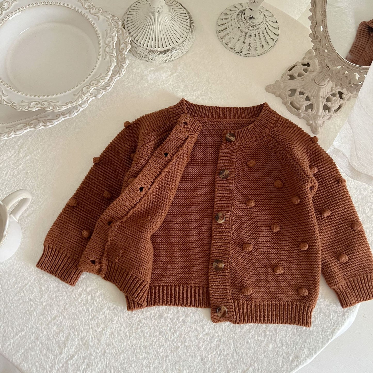 POM BUTTON UP CARIDGAN