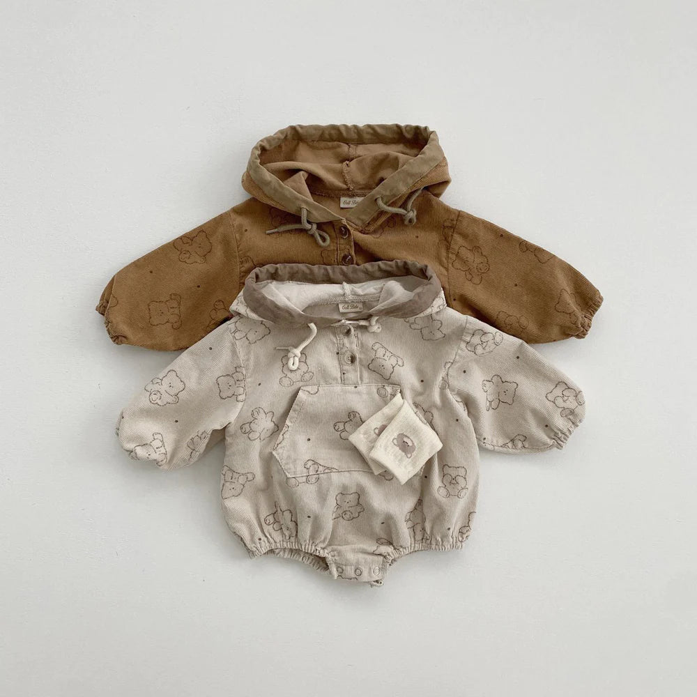 Bread Bear Hoodie Romper_ 2 Colors