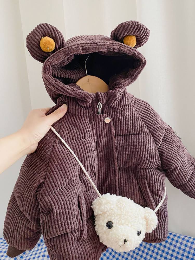 CORDUROY JACKET with BEAR BAG